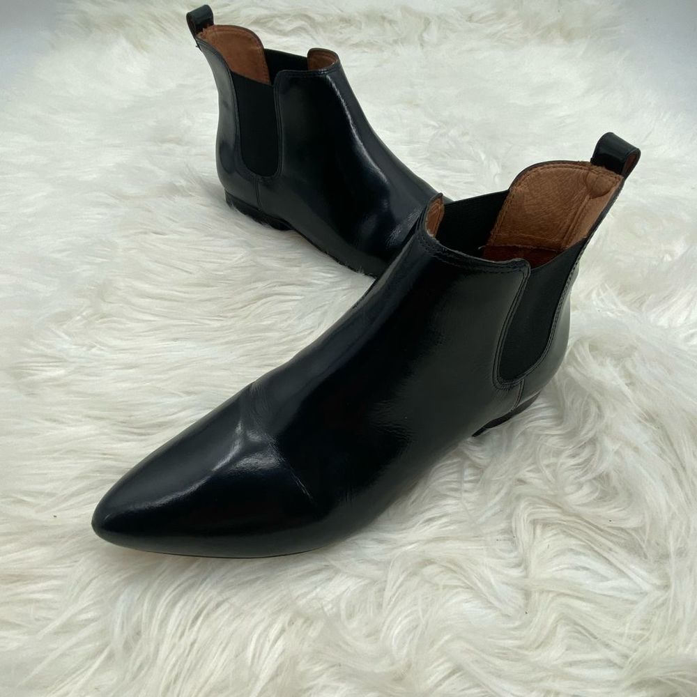 Madewell Nico Black Leather Sleek Point Toe Ankle Bootie Size 8.5